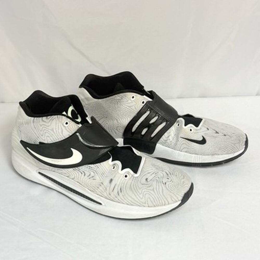 Nike KD 14 TB White Black High Top Basketball Shoes DA7850-100 Men's Size 18